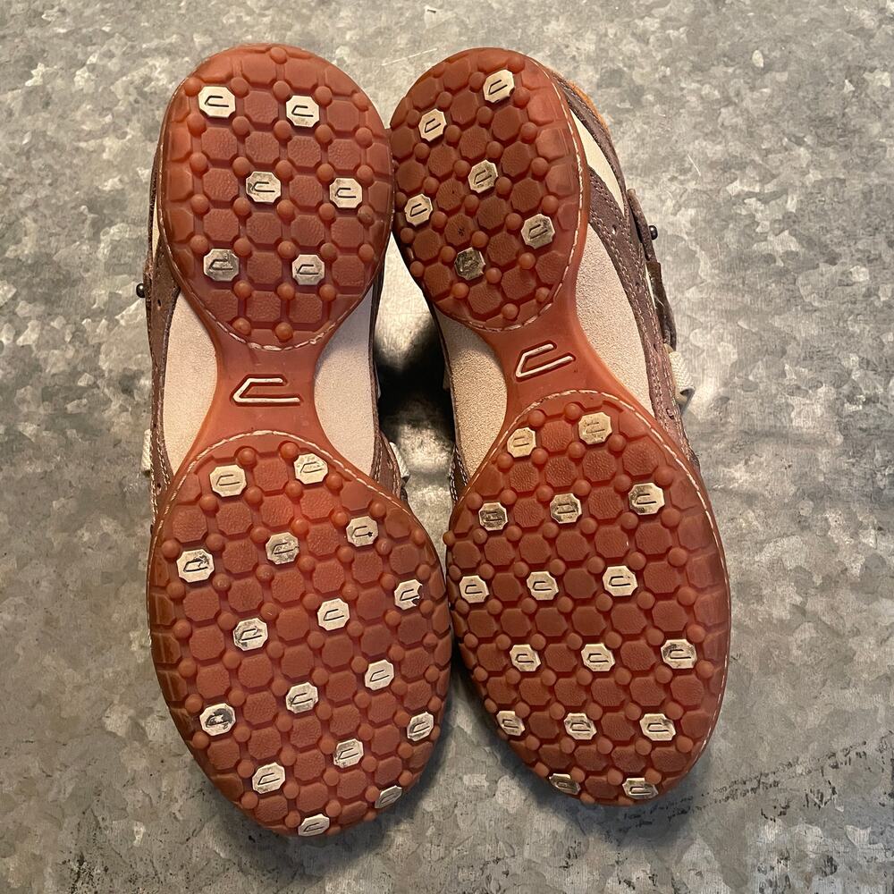 Diesel Moslette Low Top Shoes Sneakers Womens 7.5 Brown Cream Orange Vintage Y2K - Picture 8 of 10